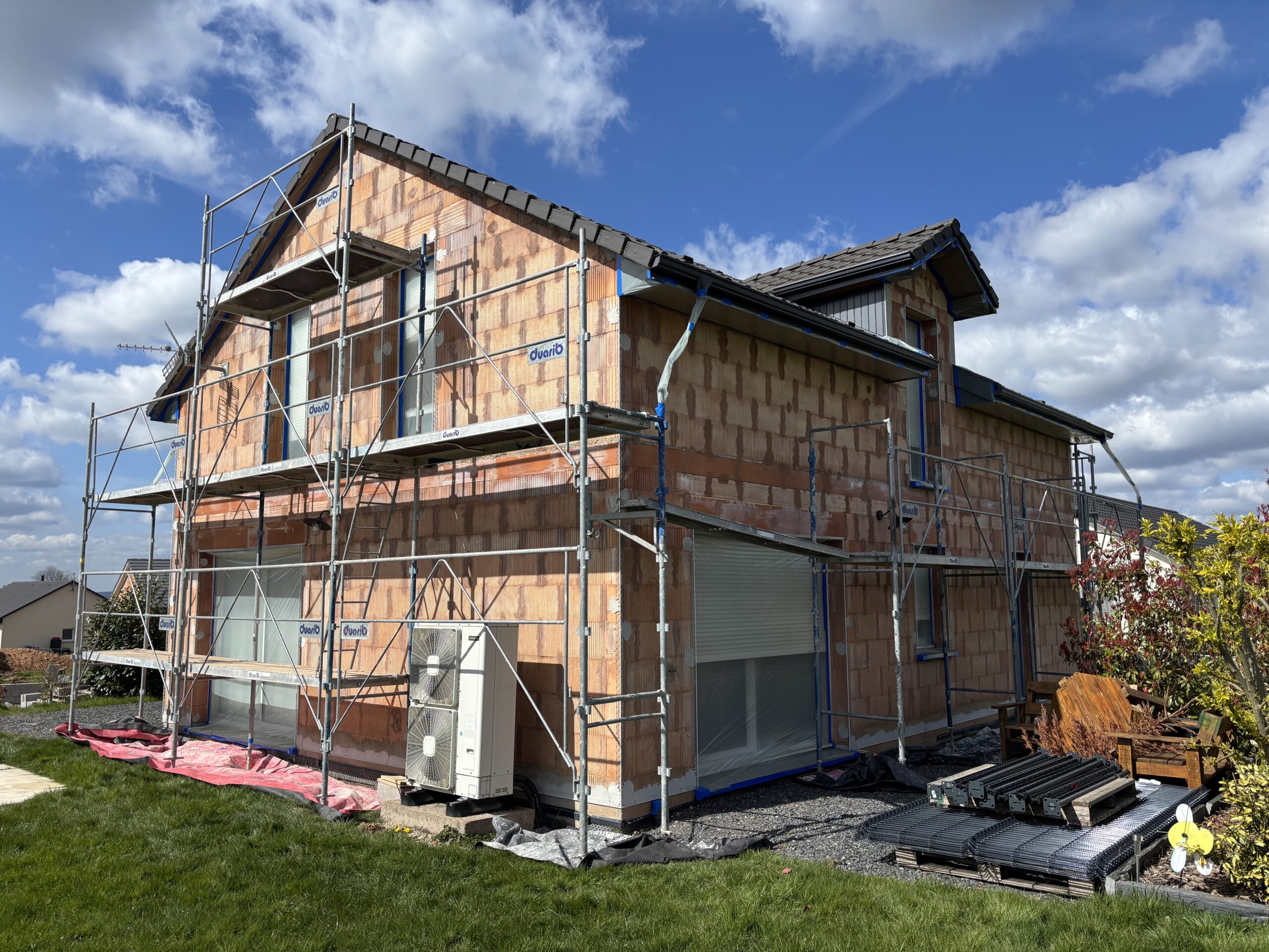 Sécurisation chantier façade échafaudage protection maison travaux Vosges