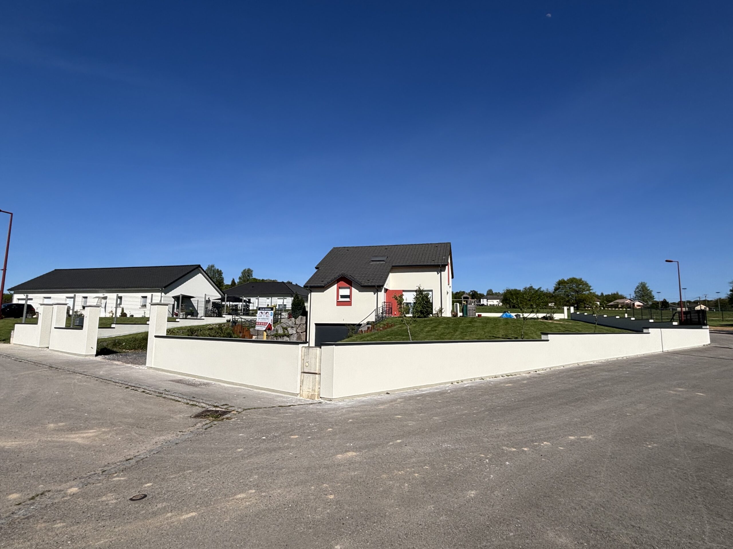 Enduit murette neuve finition monocouche construction maison Vosges